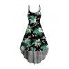 Robe hawaïenne à motif floral tropical exotique aquarelle, robe asymétrique - Noir XXL | US 14