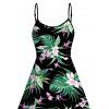 Robe hawaïenne à motif floral tropical exotique aquarelle, robe asymétrique - Noir XXL | US 14