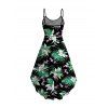 Robe hawaïenne à motif floral tropical exotique aquarelle, robe asymétrique - Noir XXL | US 14