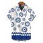 Chemise de vacances pour homme, style rétro, imprimé floral abstrait, boutonnée - Bleu 5XL