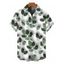 Chemise de vacances pour homme, imprimé botanique de feuilles texturé 3D, chemise boutonnée - PLANT GREEN 5XL