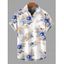 Chemise de vacances pour homme, imprimé floral abricot aquarelle, chemise boutonnée - Bleu 5XL