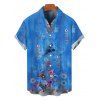 Chemise de vacances pour homme, style bohème, imprimé floral artistique, boutonnée - Pers 5XL