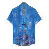 Chemise de vacances pour homme, style bohème, imprimé floral artistique, boutonnée - Pers 5XL