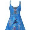Robe de vacances style bohème à imprimé floral artistique et fines bretelles - Pers XXXXXL | US 20