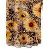 Chemise de vacances pour homme, imprimé léopard et tournesol, à boutons - Deep Yellow 5XL