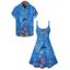 Vacation Couple Outfit Bohemian Style Artistic Floral Print Dress and Shirt Set - Pers S | US 4