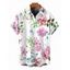 Chemise de vacances pour homme à motif floral aquarelle mélangé de jardin, chemise boutonnée - Blanc 5XL