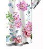 Chemise de vacances pour homme à motif floral aquarelle mélangé de jardin, chemise boutonnée - Blanc 5XL