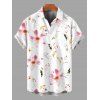 Chemise de vacances pour homme, motif floral aquarelle cosmos, chemise boutonnée - Rose 5XL