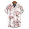 Chemise de vacances pour homme, imprimé rose romantique, boutonnée - Rose 5XL