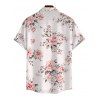 Chemise de vacances pour homme, imprimé rose romantique, boutonnée - Rose 5XL