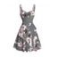 Robe de vacances à imprimé floral de prunier et ceinture froncée à la poitrine - Gris M | US 6