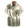 Chemise de plage pour homme, imprimé cocotier, boutonnée, style vacances - Vert Armée 5XL