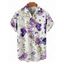 Chemise de vacances pour homme, imprimé floral aquarelle, vigne et papillon, à boutons - Blanc 5XL