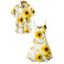 Vacation Couple Outfit Sunflower Leaf Pattern Spaghetti Strap Dress and Shirt Set - Blanc S | US 4
