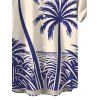 Beach Couple Outfit Colorblock Coconut Tree Print Dress and Shirt Set - Bleu S | US 4