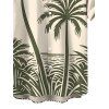 Beach Couple Outfit Colorblock Coconut Tree Print Dress and Shirt Set - Vert Armée S | US 4