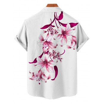 Vacation Couple Outfit Lily Floral Leaf Pattern Pocket Spaghetti Strap A Line Long Tank Dress and Button Up Shirt Casual Matching Outfit