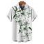 Chemise de vacances pour homme à motif floral de lys et de feuilles, boutonnée, manches courtes retroussées, style décontracté - Vert profond XL