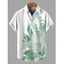 Chemise de vacances pour homme, imprimé fleurs et feuilles, à boutons - Vert clair XL