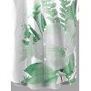 Chemise de vacances pour homme, imprimé fleurs et feuilles, à boutons - Vert clair XL
