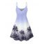 Robe de plage courte à motif cocotier ombré, bretelles spaghetti, col V et coupe trapèze - Vert XXXXXL | US 20