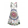 Robe de vacances à imprimé floral mandala et ceinture croisée - multicolor S | US 4