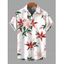 Chemise de vacances pour homme à motif floral lys, chemise boutonnée - Blanc XL
