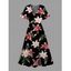 Robe de vacances Lily à motif floral et fente en V - Noir XL | US 12
