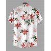 Vacation Couple Outfit Lily Floral Pattern V Neck Slit Dress and Shirt Set - multicolor S | US 4