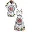 Vacation Couple Outfit Mandala Floral Print Crossover Belt Dress and Shirt Set - multicolor S | US 4