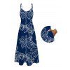 Robe de vacances à imprimé cocotiers, longue à fines bretelles spaghetti - Bleu Marine S | US 4