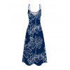 Robe de vacances à imprimé cocotiers, longue à fines bretelles spaghetti - Bleu Marine S | US 4