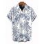 Chemise de vacances pour homme, imprimé de cocotiers, à boutons - Blanc S