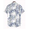Chemise de vacances pour homme, imprimé de cocotiers, à boutons - Blanc S