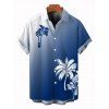 Chemise de vacances pour homme à motif cocotier ombré, boutonnée - Bleu profond XL