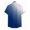 Chemise de vacances pour homme à motif cocotier ombré, boutonnée - Bleu profond XL