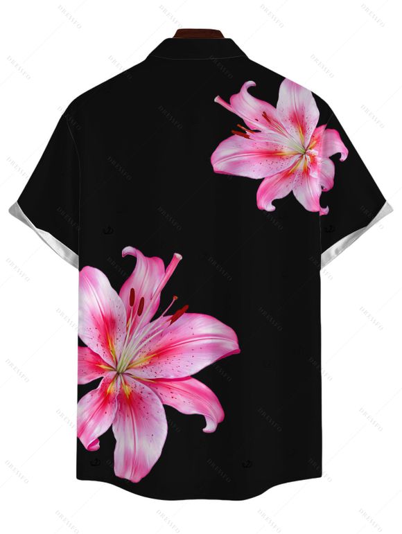 Vacation Couple Outfit Lily Floral Print Underwire Swimsuit and Shirt Set - Noir S | US 4