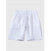 Short de plage décontracté pour homme, couleur unie, taille à cordon de serrage - Blanc M