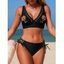 Ensemble de maillot de bain tankini de vacances avec soutien-gorge ajouré à motif cocotier et culotte à lacets - Bleu clair XL | US 10