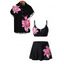 Vacation Couple Outfit Lily Floral Print Underwire Swimsuit and Shirt Set - Noir S | US 4