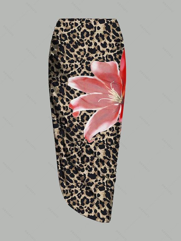 Ensemble maillot de bain de vacances Lily à imprimé floral, maillot de bain une pièce à armatures et jupe moulante - multicolor A XL | US 10