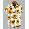 Chemise de vacances pour homme, imprimé tournesol, boutonnée - Blanc 5XL