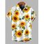 Chemise de vacances pour homme, imprimé tournesol, boutonnée - Blanc 5XL