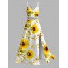 Robe de vacances en dentelle ajourée à motif de feuilles de tournesol - Blanc XXXXXL | US 20