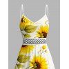 Robe de vacances en dentelle ajourée à motif de feuilles de tournesol - Blanc XXXXXL | US 20