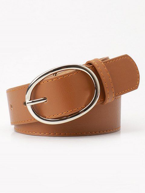 Ceinture en similicuir avec anneau ovale et ceinture large ajustable