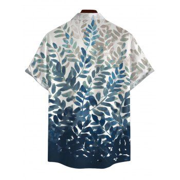 Vacation Couple Outfit Watercolor Leaf Print Bowknot One-piece Swimsuit Cover-up Skirt and Shirt Set