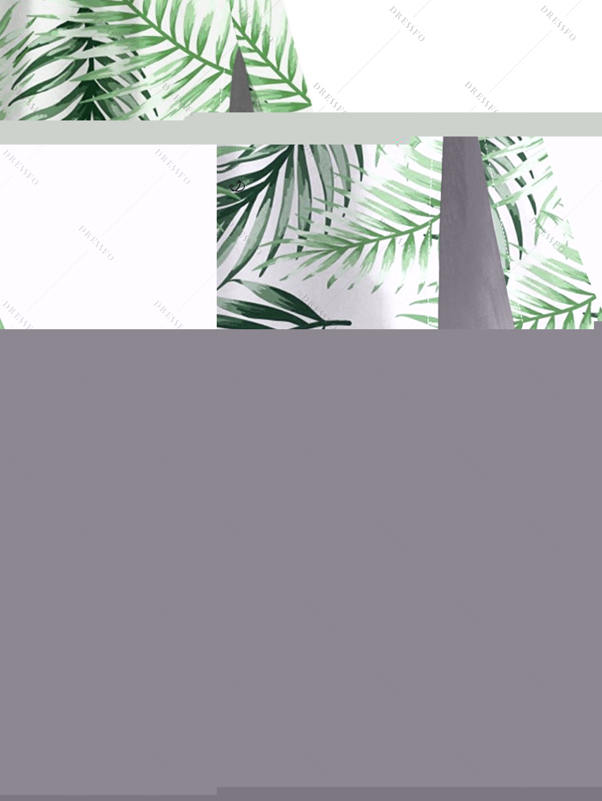 Robe de vacances à imprimé tropical de feuilles de palmier, en dentelle ajourée et fendue - Vert clair XXXXXL | US 20